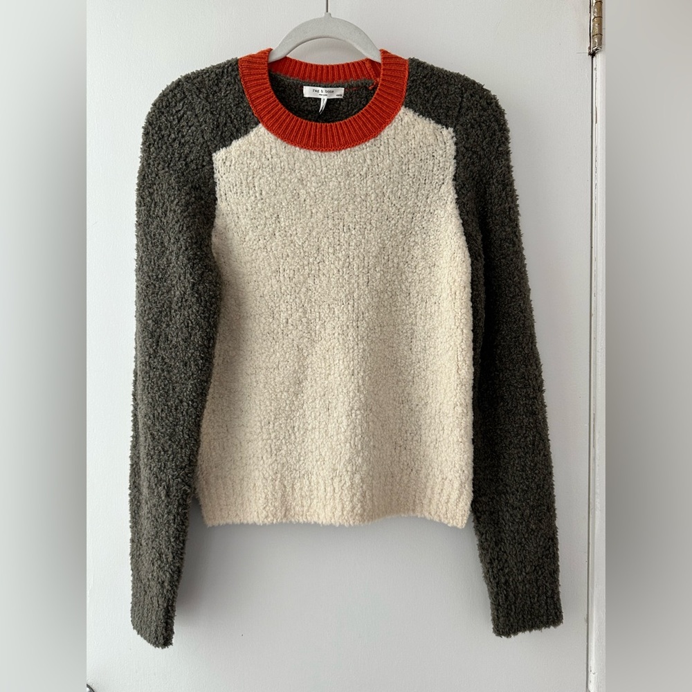 BNWT Rag & Bone Davis color block wool crewneck sweater Never Worn Sz XS